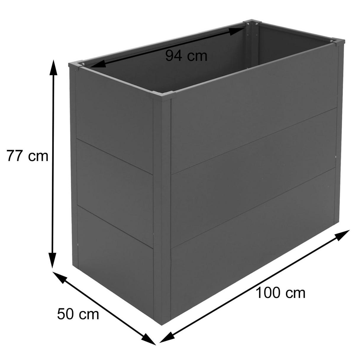 HOCHBEET Grau - Grau, Metall (100/77/50cm) - MCW