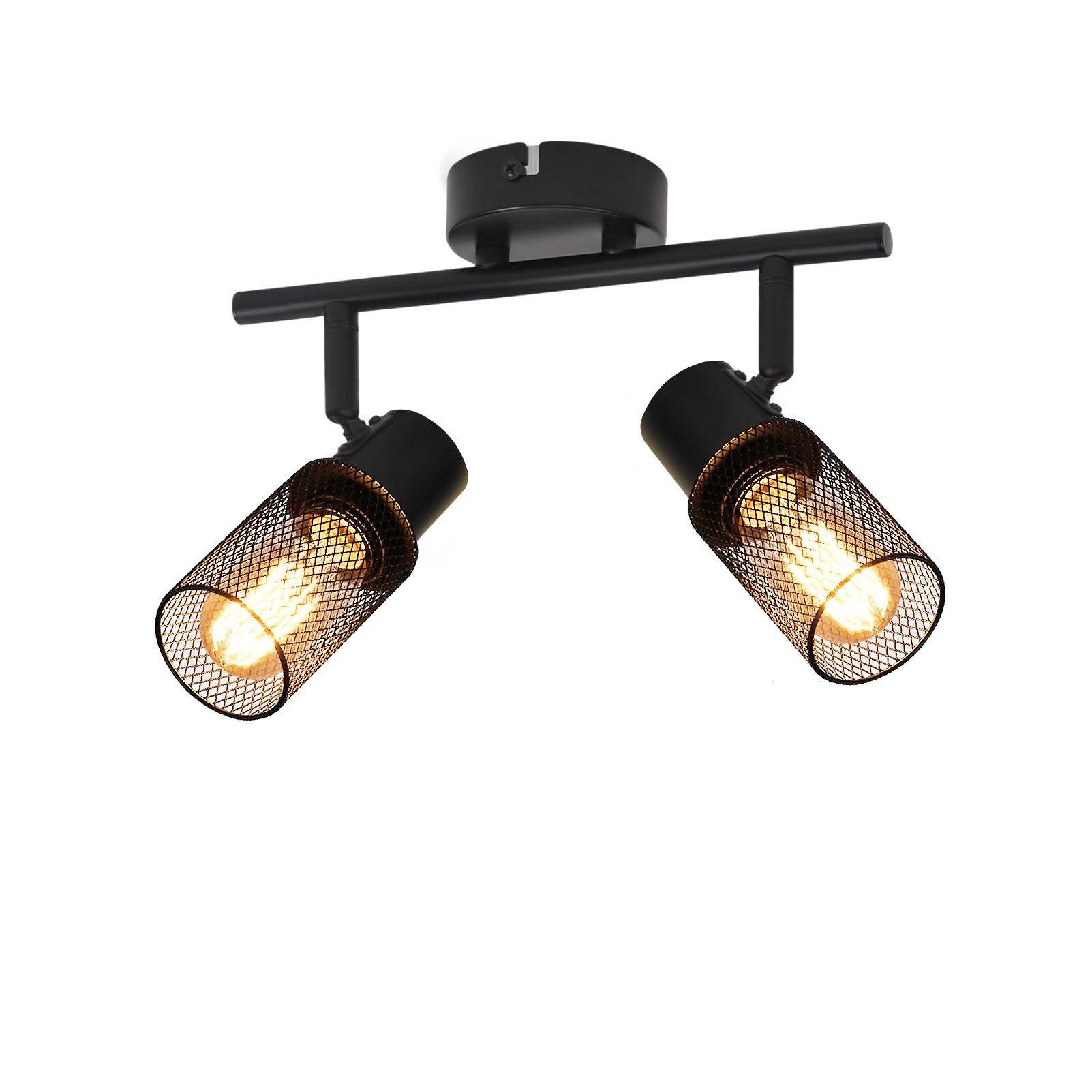 DECKENLEUCHTE Absicht 2-flammig 30/16/21 cm - Schwarz, Metall (30/16/21cm) - ZMH