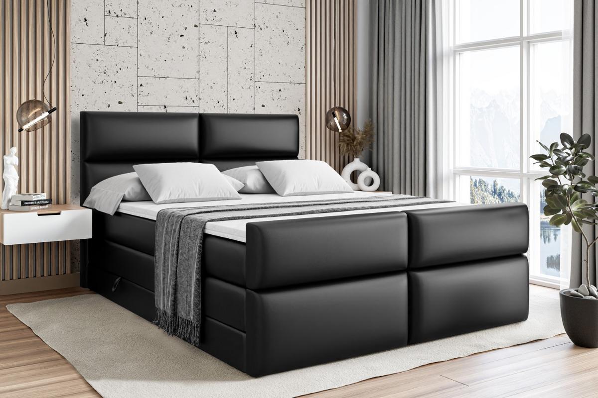 BOXSPRINGBETT BOXI3-Z KING - 160x200 - H3/H4 - Schwarz Hochglanz - Schwarz Hochglanz, Holzwerkstoff (160/200cm) - ALTDECOR