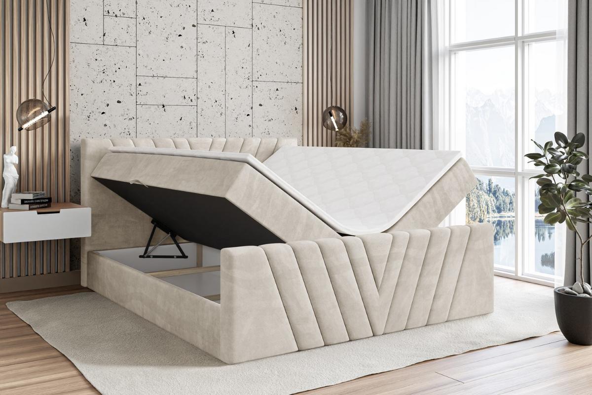 BOXBETT ERNINA-Z - 140x200 cm - H4 - Ecru - Ecru, Holzwerkstoff (140/200cm) - ALTDECOR