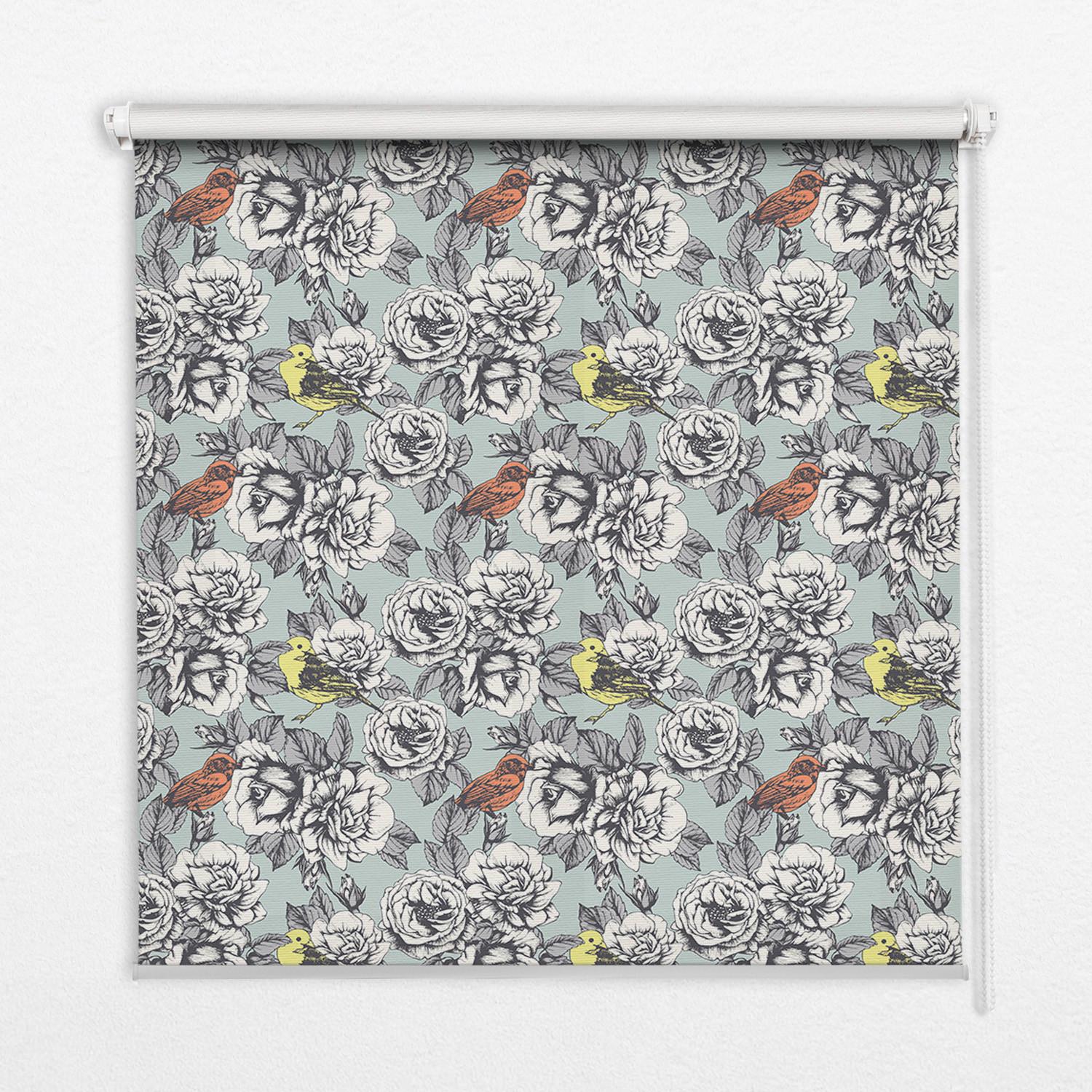 INNENROLLO - Fensterrollo - Rollo - 100x140 cm - Blumen - Weiß, Kunststoff (100/140/0.5cm) - TULUP