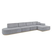 ECKSOFA Ottomane Rechts IREA-L3 - 412x165x80 cm Grau - Titanfarben, Holzwerkstoff/Textil (412/165cm) - ALTDECOR