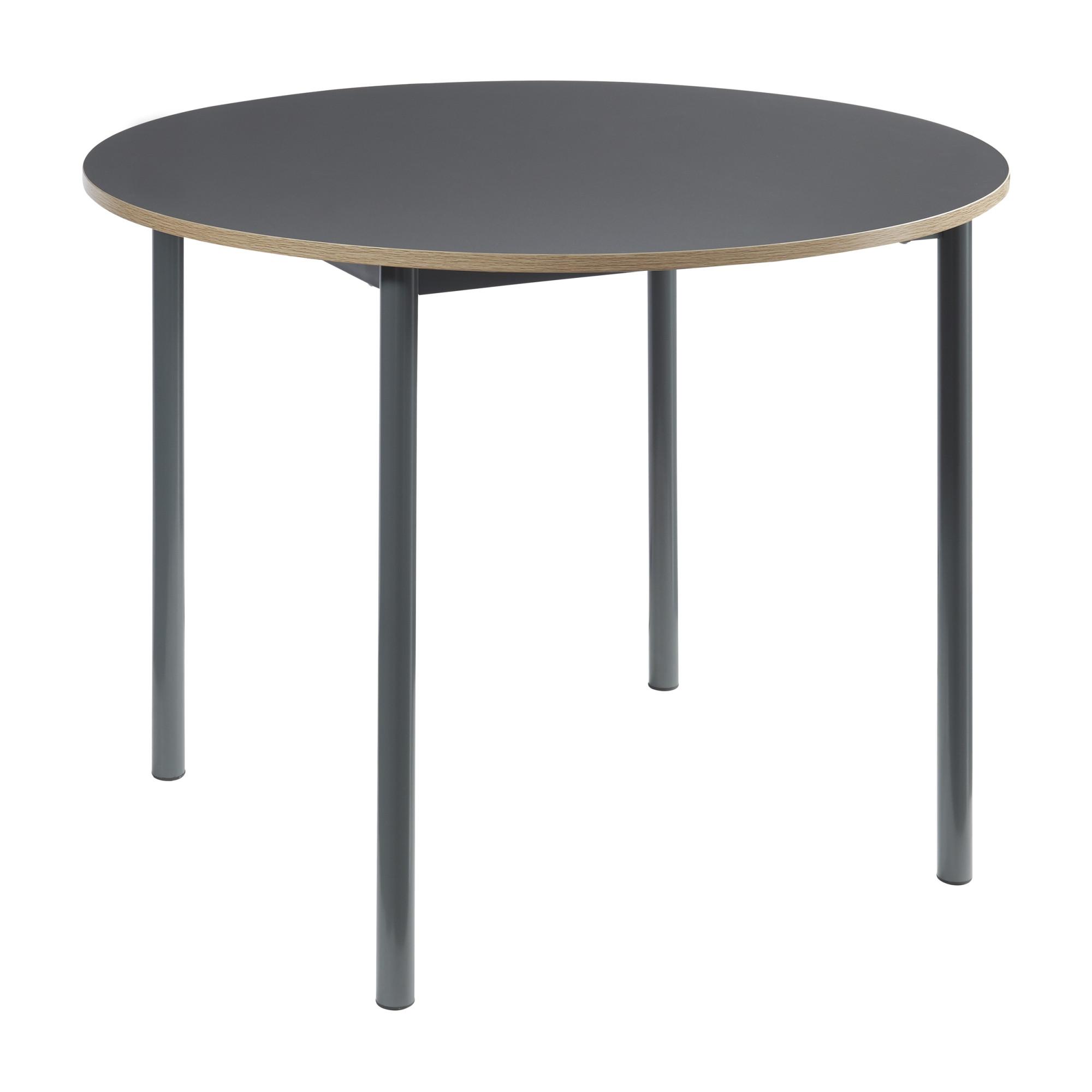 ESSTISCH Lindesberg - Schwarz/Grau, Holzwerkstoff/Metall (100/100/75cm) - [en.casa]