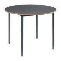 ESSTISCH Lindesberg - Schwarz/Grau, Holzwerkstoff/Metall (100/100/75cm) - [en.casa]