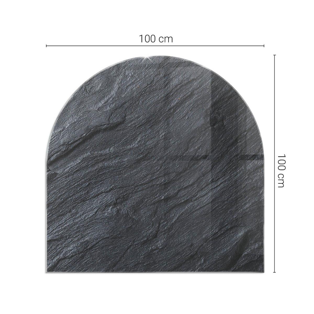 GLASPLATTE für Kamin 100x100 cm - Schwarz, Glas (100/100/0.4cm) - TULUP