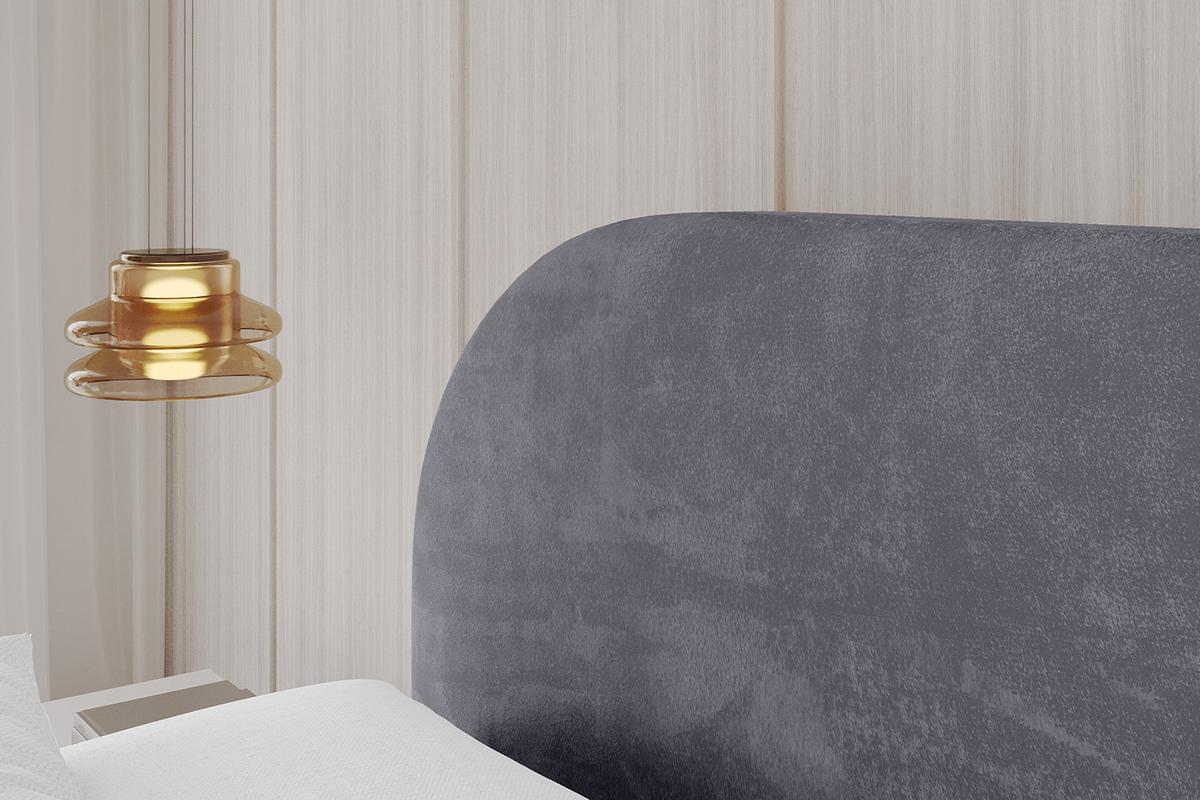 POLSTERBETT mit Bettkasten, Fußteil und Lattenrost, Boxbett ohne Matratze - TIVON-Z 180x200 Dunkelgrau - Dunkelgrau, Holzwerkstoff/Textil (180/200cm) - ALTDECOR