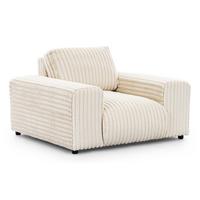 SESSEL Mollis Hellbeige Plüschcord - Beige/Schwarz, Holz/Kunststoff (119/79/108cm) - S-Style Möbel
