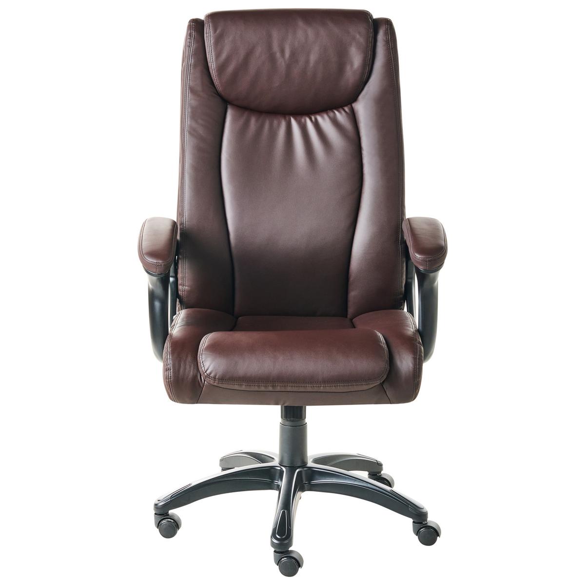 CHEFSESSEL Kunstleder Dunkelbraun Graceful - Dunkelbraun, Kunststoff (70/119/70cm) - Beliani