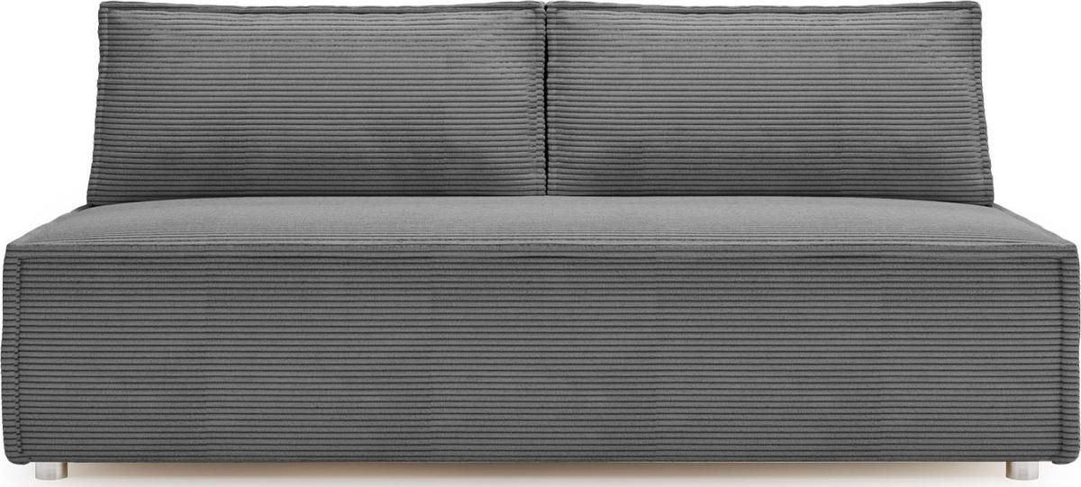 SCHLAFSOFA Diana mit Bettkasten, Grau 200/89/100 cm - Edelstahlfarben/Silberfarben, Textil/Metall (200/89/100cm) - WFL GROUP