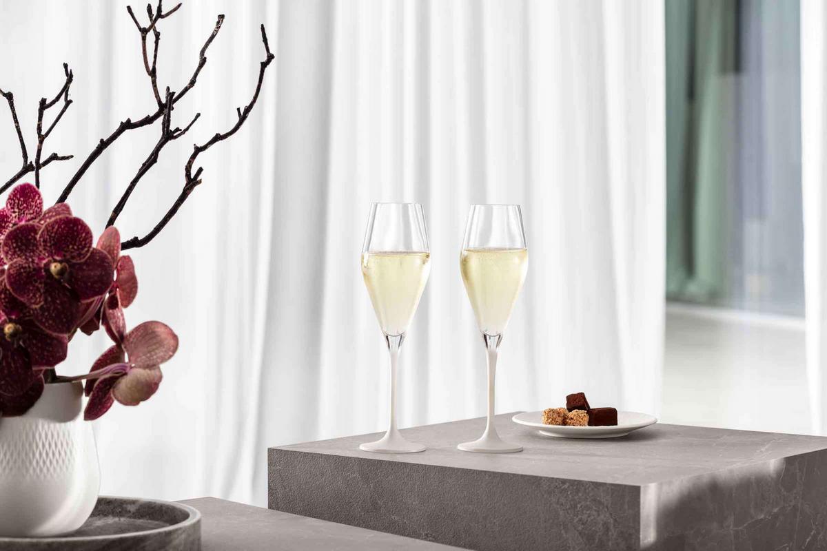 CHAMPAGNERGLÄSER Manufacture Rock weiß-transparent 260 ml 4er Set - Transparent/Weiß, Glas (0.26L) - Villeroy & Boch