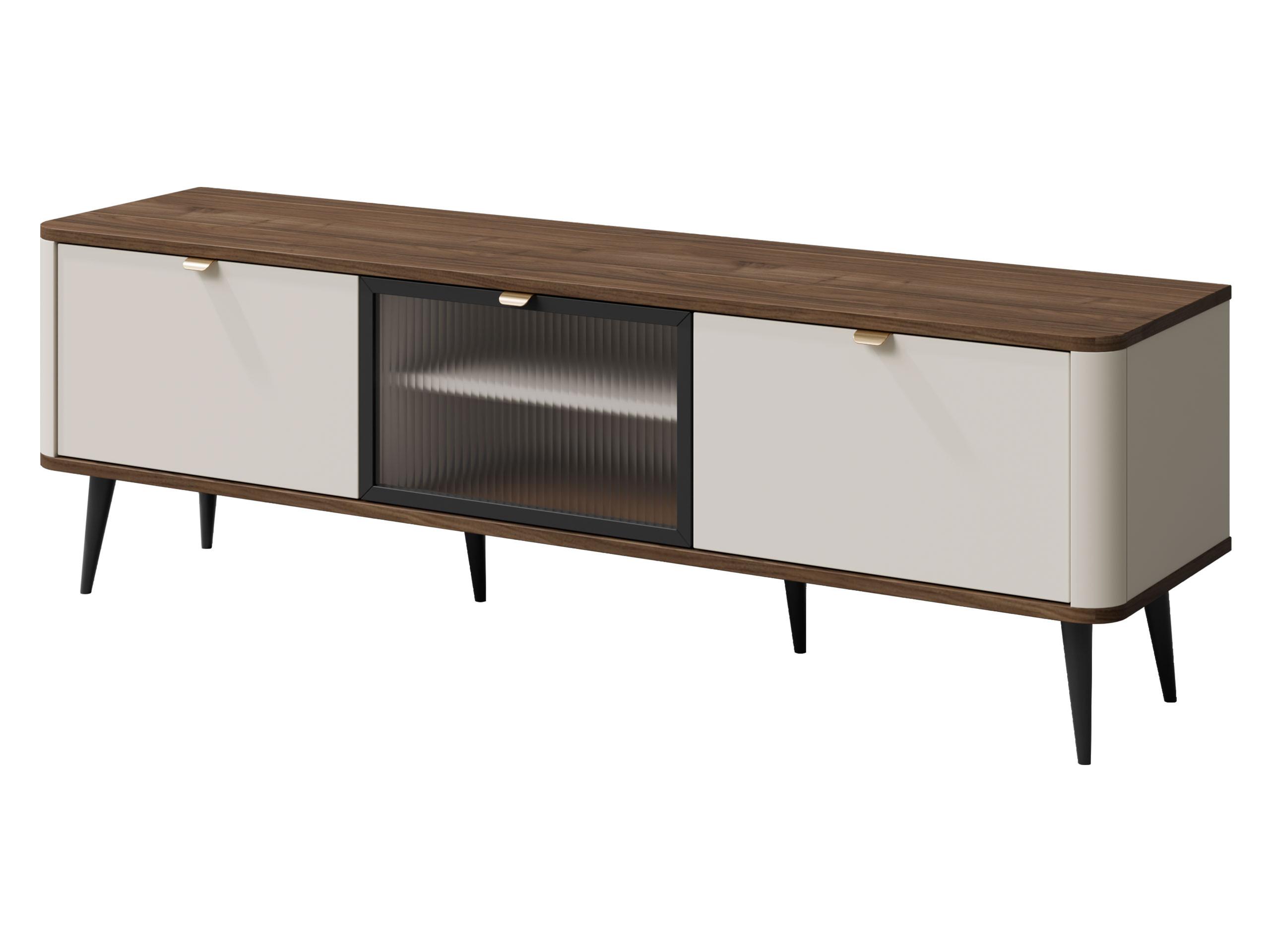 TV-ELEMENT Marly 2K1W RE12 - Kaschmir/Goldfarben, Holzwerkstoff/Metall (160/52/40cm) - MIRJAN24