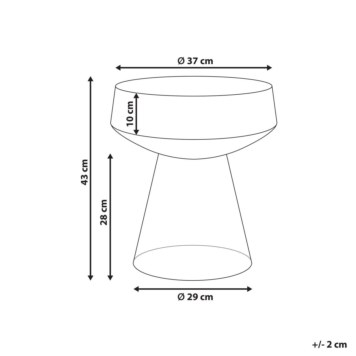 BEISTELLTISCH Rauchglas dunkelrot rund 37 cm Laguna - Rot, Glas (37/37/43cm) - Beliani