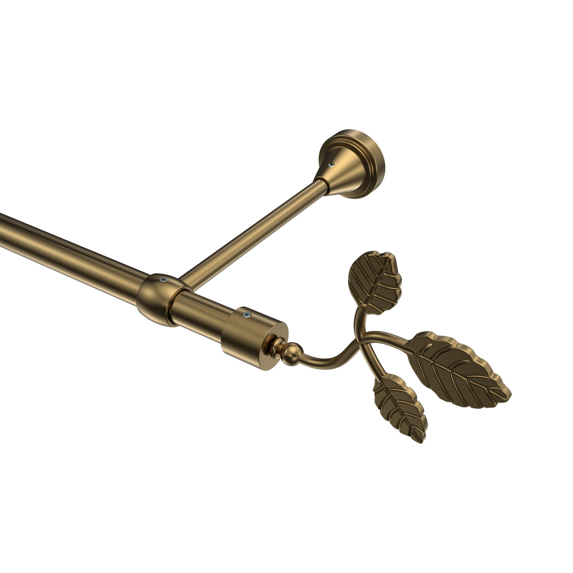 GARDINENSTANGE Primus Alessia 240 cm (geteilt in 2 x 120 cm), 1-läufig (ohne Ringe), 16 mm Ø Messing Antik - Messingfarben/Bronzefarben, Metall (240cm) - INTERDECO