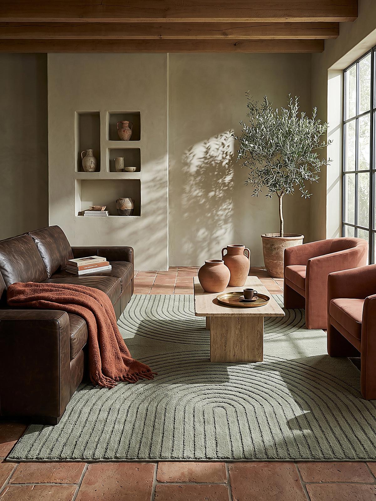 KURZFLORTEPPICH Geometrisch MUOTA Polypropylen Grün 120 x 160 cm - Grün, Textil (120/160cm) - KADIMA DESIGN