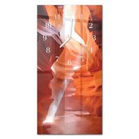 WANDUHR aus Glas 30x60 cm - Höhle - Orange, Glas (30/60/0.4cm) - TULUP