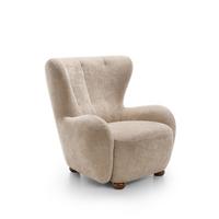 SESSEL MIST, Polstersessel Klassisch Loungesessel, Chenille-Stoff Beige - Beige, Holz/Holzwerkstoff (88/91/100cm) - MASSENO