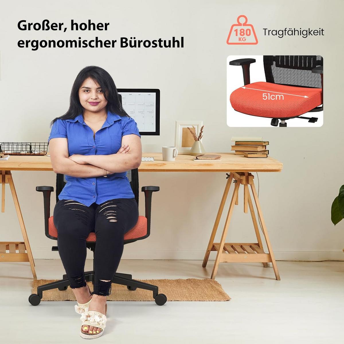 BÜROSTÜHL 126cm Schwarz - Schwarz, Metall (65/126/60cm) - COSTWAY