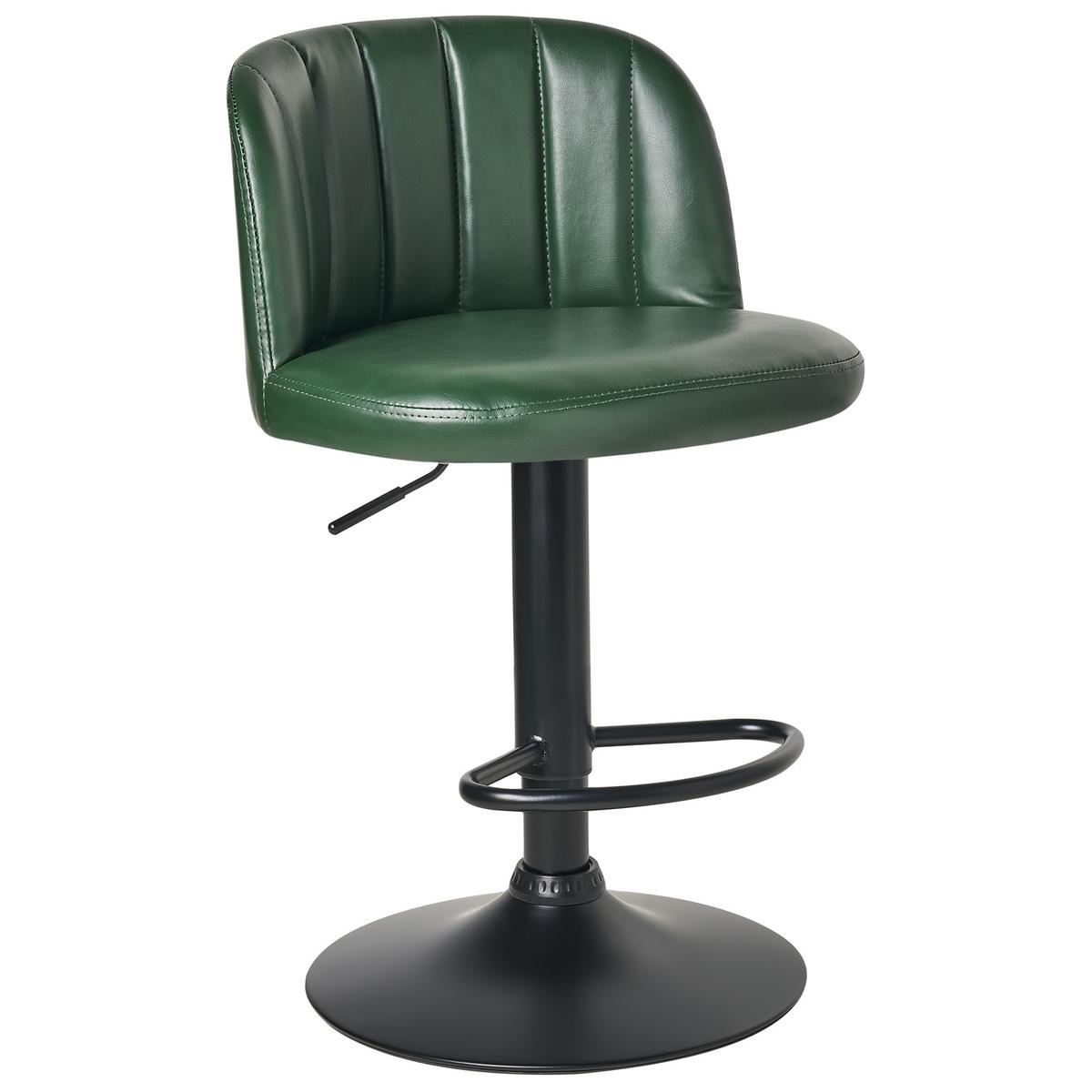 BARHOCKER 2er-Set Kunstleder drehbar Dunkelgrün Vlore - Schwarz/Grün, Kunststoff (45/82/46cm) - Beliani