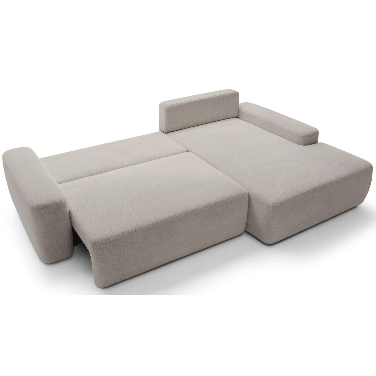 ECKSOFA Baleo Greige Chenille-Bezug - Taupe/Schwarz, Kunststoff/Textil (162/264cm) - Selsey