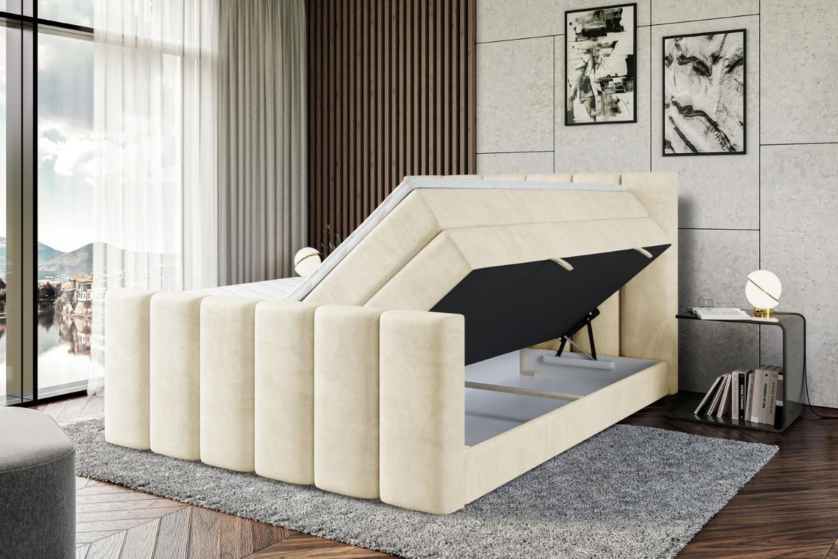 BOXSPRINGBETT BOXI1-Z KING - 180x200 - H3/H4 - Beige - Beige, Holzwerkstoff (180/200cm) - ALTDECOR