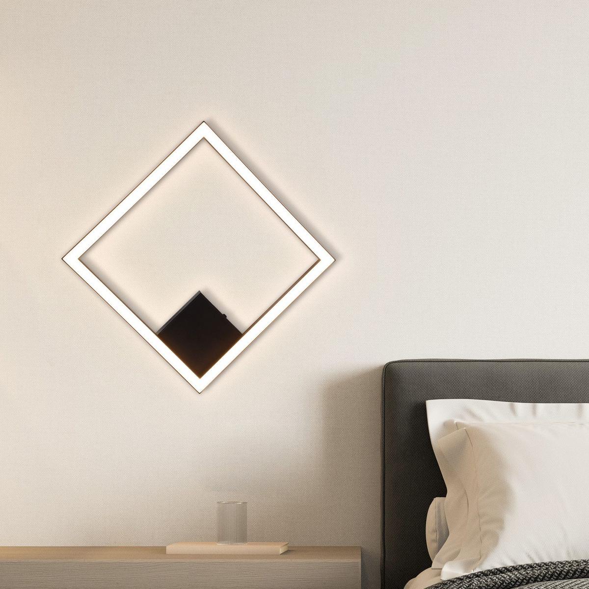 LED-DECKENLEUCHTE Franks 29.4/29.4/3.8 cm - Schwarz, Metall (29.4/29.4/3.8cm) - Nettlife