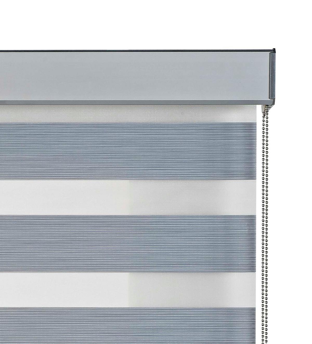 DOPPELROLLO Weiß 120x250 cm - Silberfarben, Kunststoff (120/250cm) - STORESDECO