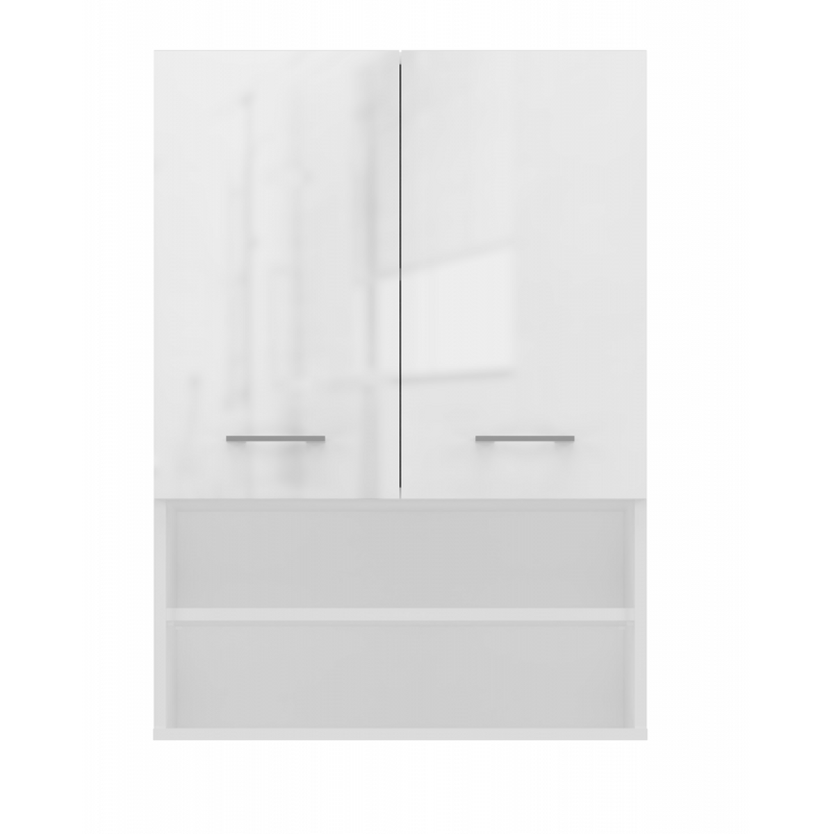 BADEZIMMERSCHRANK Hochglanz Weiß 64/90/30 - Weiß, Holzwerkstoff (64/90/30cm) - RAUMHIRSCH FURNITURE