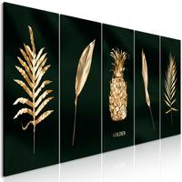 KUNSTDRUCK Gold 200/80 cm - Goldfarben/Grün, Textil (200/80cm) - KUNSTLOFT