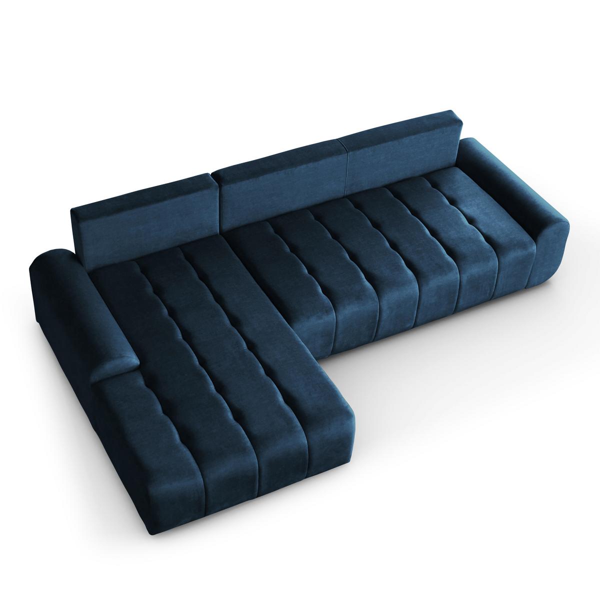 ECKSCHLAFSOFA Costa L Dunkelblau links - Schwarz/Dunkelblau, Kunststoff/Textil (290/169cm) - Beautysofa