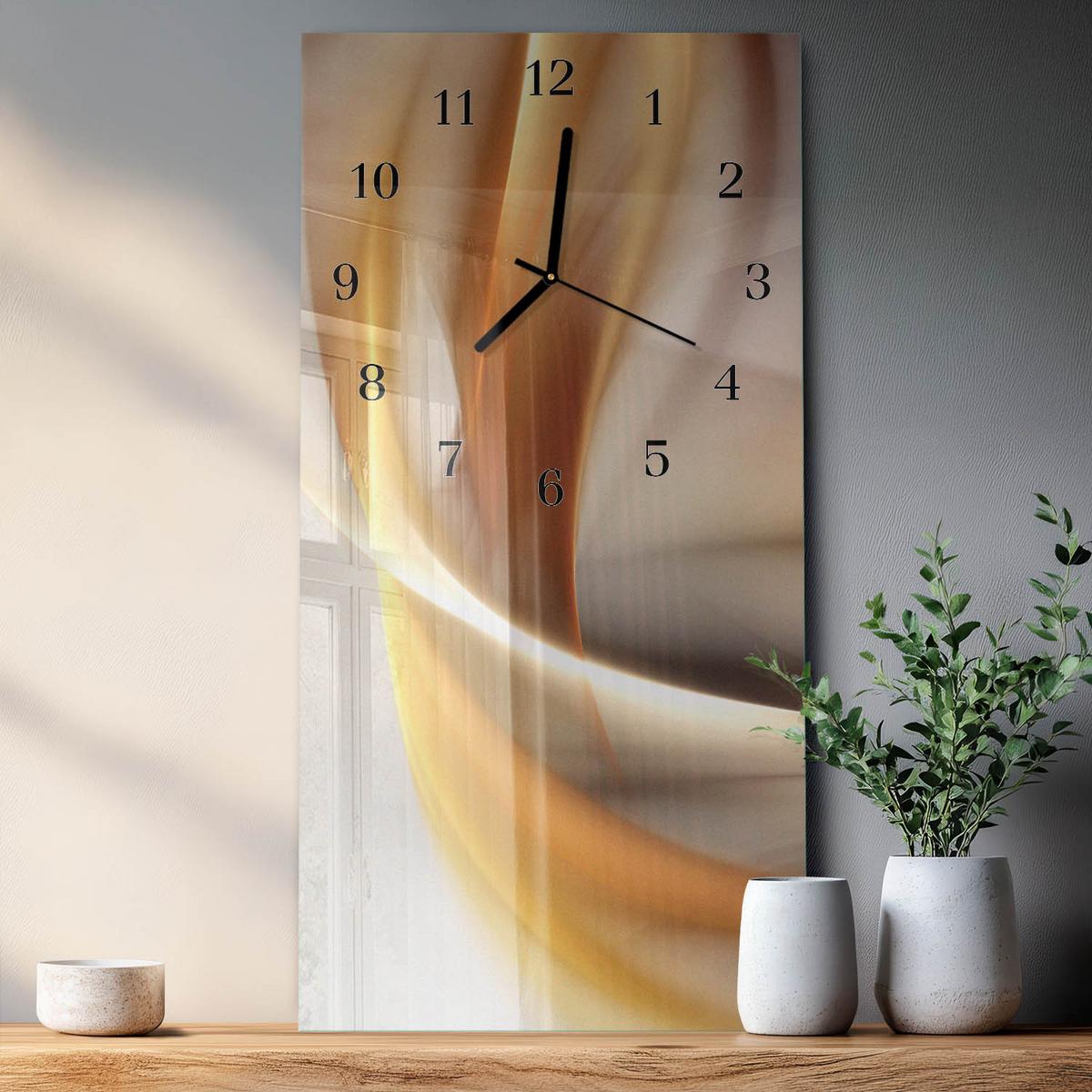 WANDUHR aus Glas 30x60 cm - Abstraktion - Multicolor, Glas (30/60/0.4cm) - TULUP