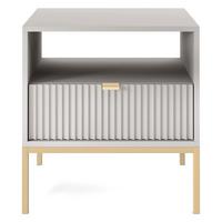 NACHTSCHRANK Vellore Grau mit goldenem Gestell - Goldfarben/Grau, Holzwerkstoff/Metall (54/56/39cm) - Selsey