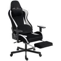 GAMING-STUHL Polyester Schwarz - Schwarz, Kunststoff/Textil (73/137.5/70.5cm) - HOMCOM