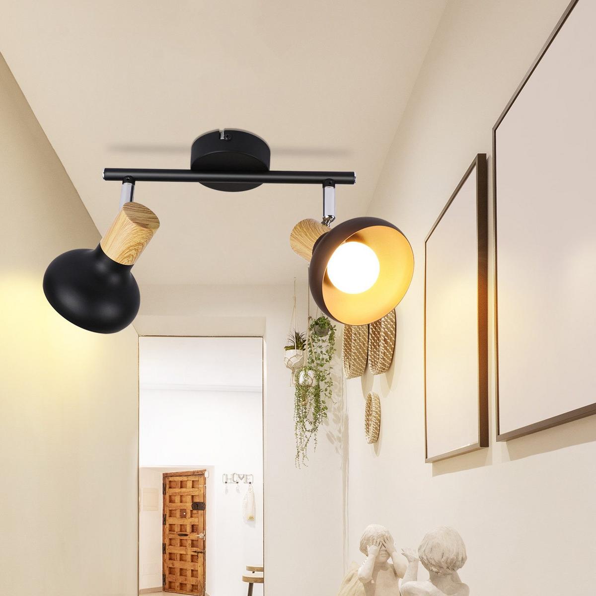 DECKENSTRAHLER Ledbetter 2-flammig 25.5/11/15.5cm - Schwarz, Metall (25.5/11/15.5cm) - Nettlife