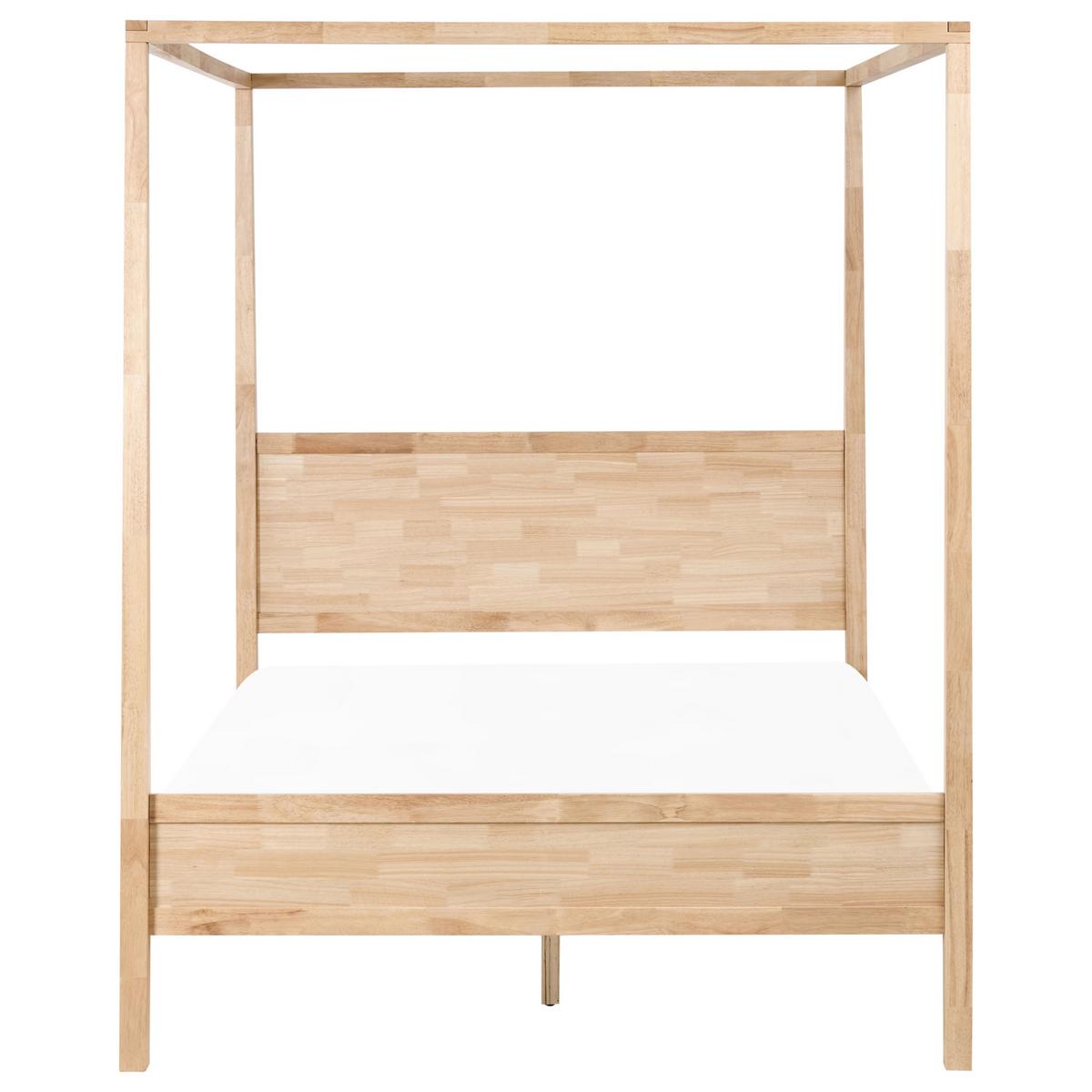 HIMMELBETT 160/200 cm Hellbraun Hauterives - Hellbraun, Holz (160/200cm) - Beliani