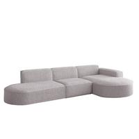 ECKSOFA Ottomane Palma Ascot Bukla - Rosa, Holzwerkstoff/Textil (296/165cm) - Fun Möbel