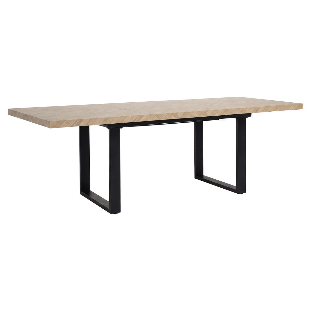 ESSTISCH Axis in rechteckiger Form, ausziehbar, 160-240 cm, Eichefarben - Eichefarben/Schwarz, Metall (90/160/75cm) - Beautysofa