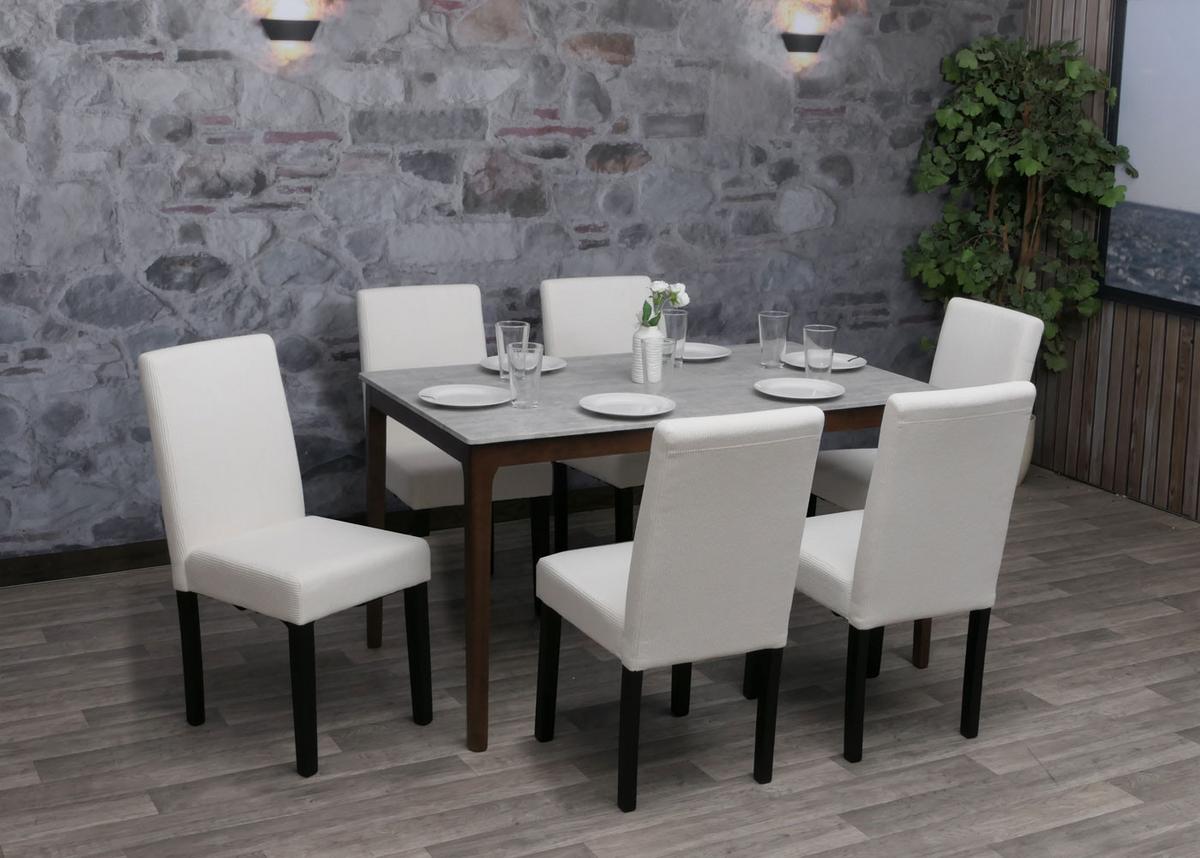 ESSZIMMERSTUHL Cremeweiß 6er-Set - Weiß, Textil (42/90/50cm) - MCW