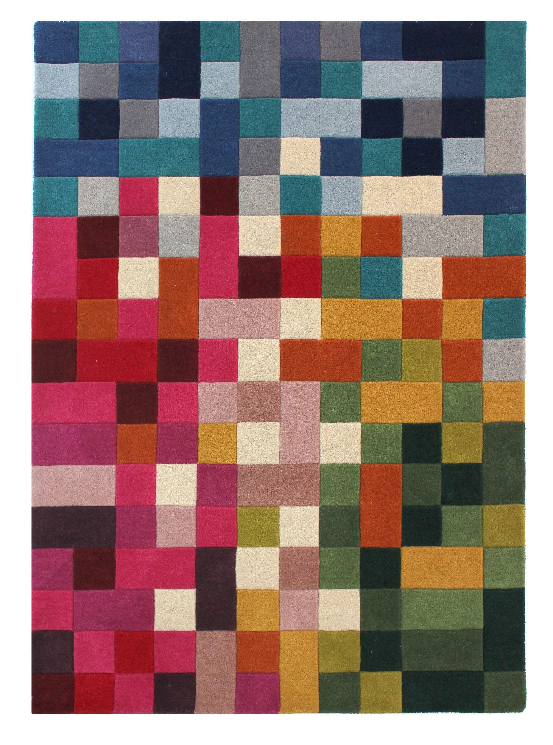 WOLLTEPPICH DERWENT, geometrisch, aus Wolle, Bunt, 120 x 170 cm - Multicolor, Textil (120/170cm) - KADIMA DESIGN
