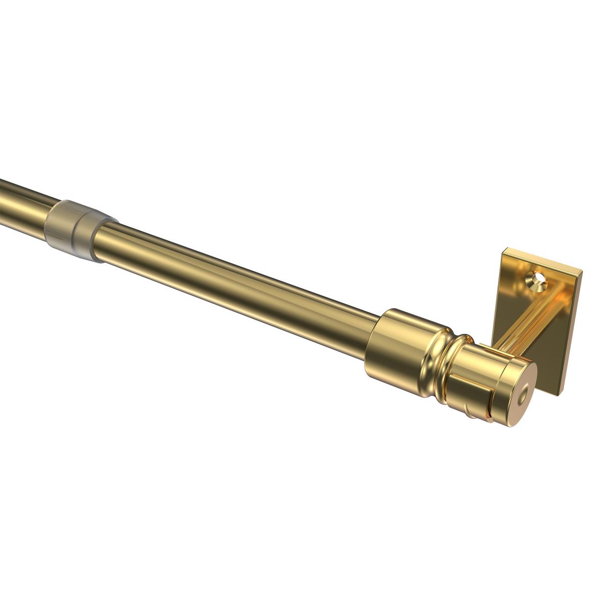 SCHEIBENSTANGE / CAFÉHAUSSTANGE Sora 85-135 cm, 12 / 10 mm Ø, Messing-farbig - Messingfarben, Kunststoff/Metall (3.5/3.2/135cm) - INTERDECO