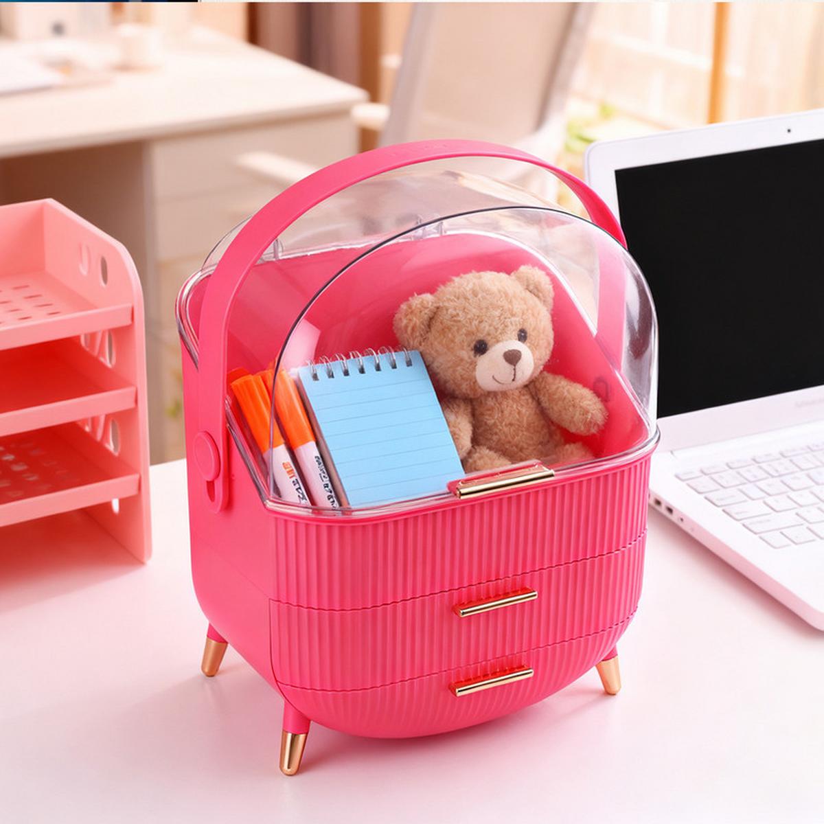 KOSMETIKORGANIZER Caroline Ⅲ 26/16/38 cm - Rosa, Kunststoff (16/38/26cm) - Nettlife