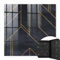 SCHLÜSSELBOX Schwarz 30x30 cm- Türöffnung nach rechts - Geometrische Struktur - Schwarz, Metall (30/30/5cm) - TULUP