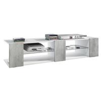 LOWBOARD Movie Fronten in Beton Oxid Optik - Hellgrau, Holzwerkstoff (134/29/39cm) - Vladon