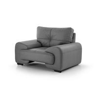 RELAXSESSEL Omega aus Kunstleder, Grau - Schwarz/Grau, Leder (128/88/98cm) - Beautysofa