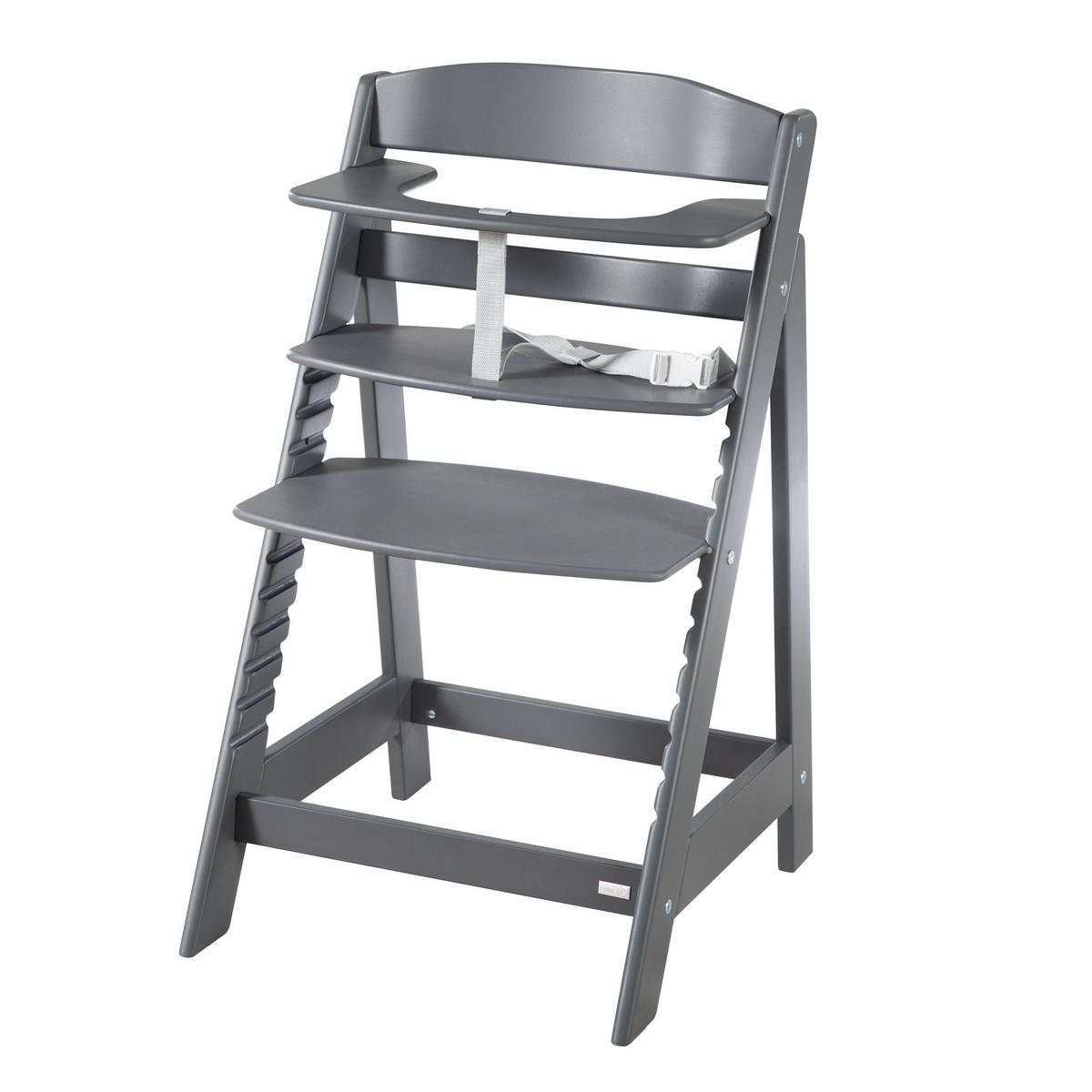 BABYHOCHSTUHL Born Up Luxe mit Neugeborenenaufsatz Anthrazit - Anthrazit, Holzwerkstoff/Textil (46/94/66.5cm) - Roba