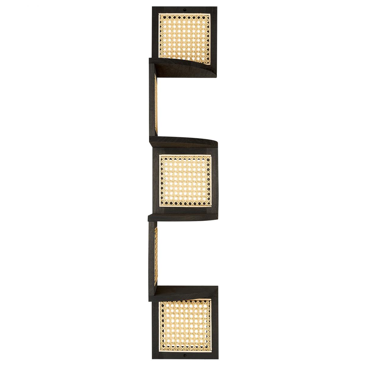 REGAL mit 4 Ebenen Schwarz Alder - Schwarz/Braun, Holz (19/101/19cm) - Beliani