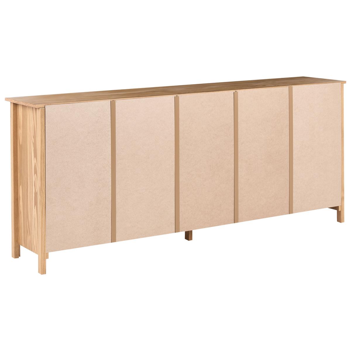 SIDEBOARD mit 3 Türen Kiefernholz Hellbraun Leonora - Hellbraun, Holz (190/80/40cm) - Beliani