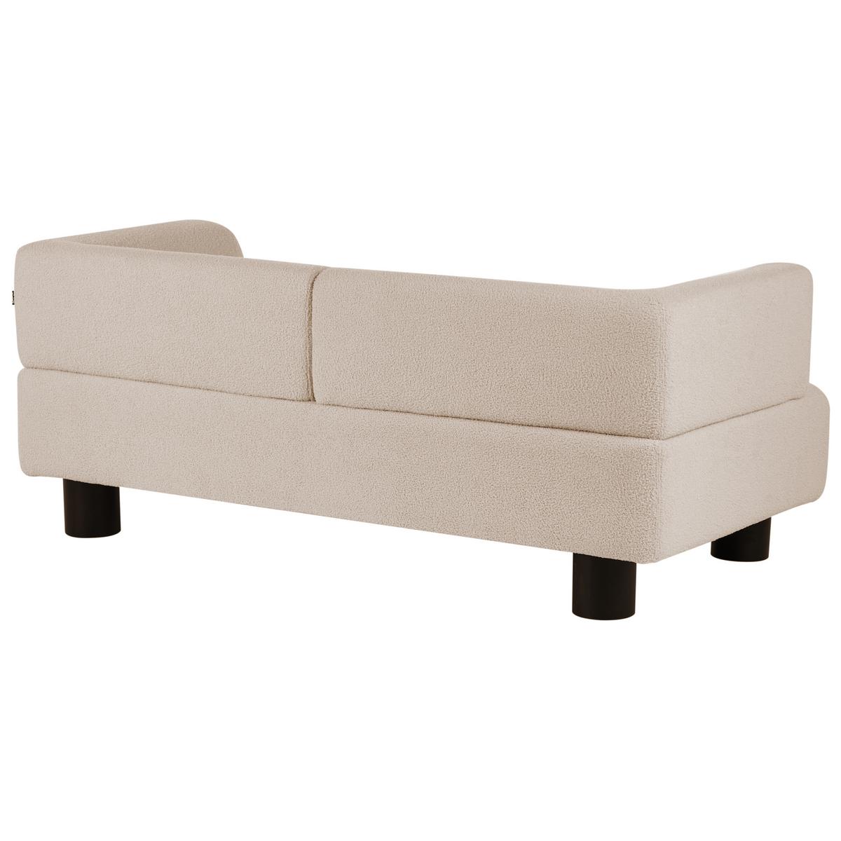 2-SITZER-SOFA Bouclé Beige Movik - Dunkelbraun, Textil (183/74/90cm) - Beliani
