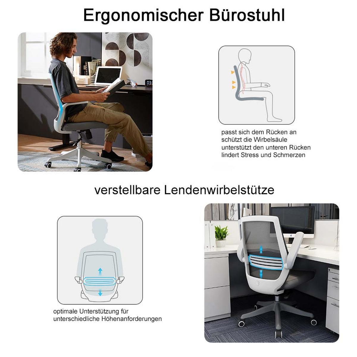 BÜROSTUHL Grau - Grau, Textil (63/99/46cm) - SIHOO