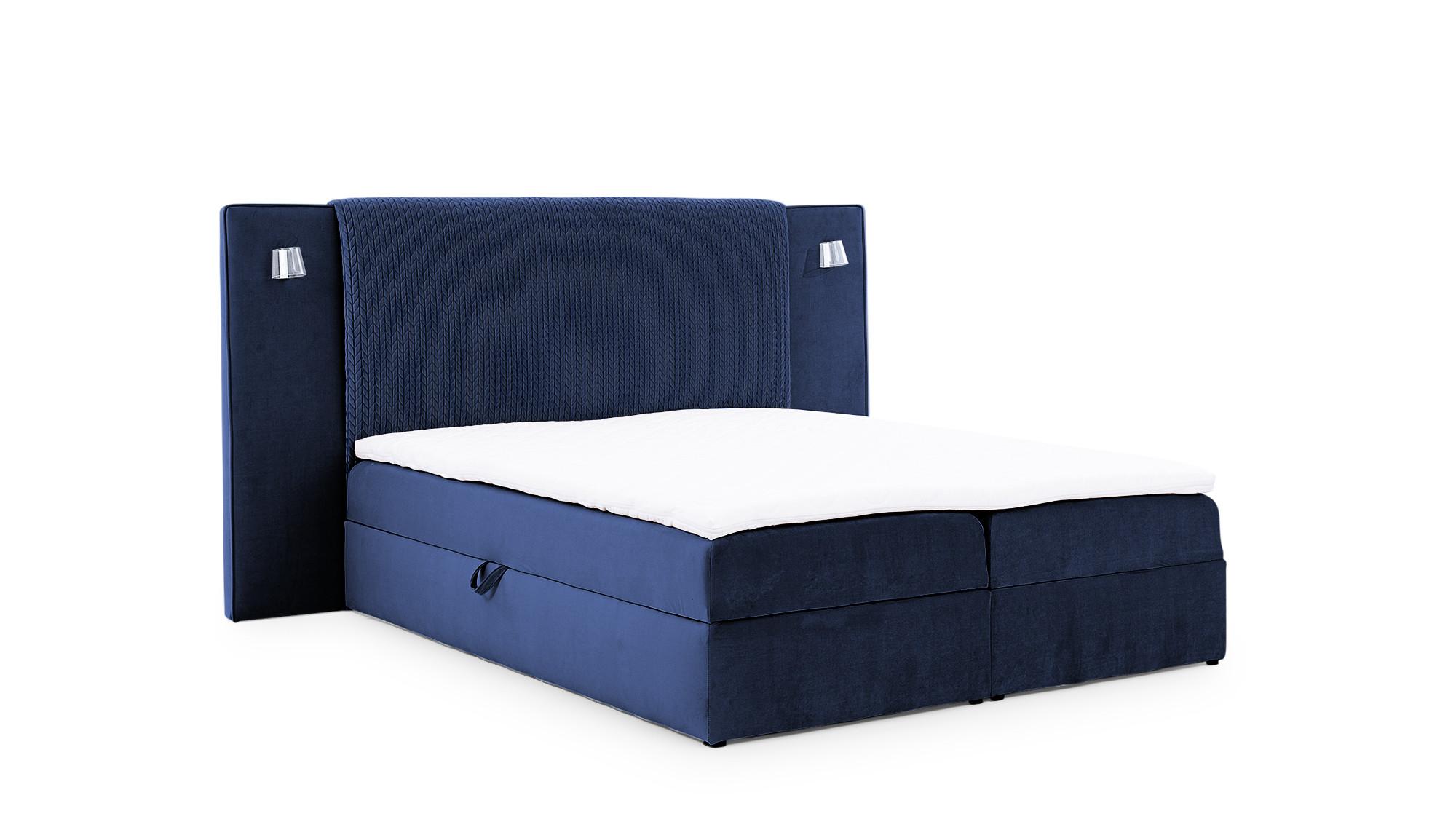 BOXBETT Marten überlänge Set.1 - Dunkelblau, Holzwerkstoff/Textil (120/220cm) - Fun Möbel
