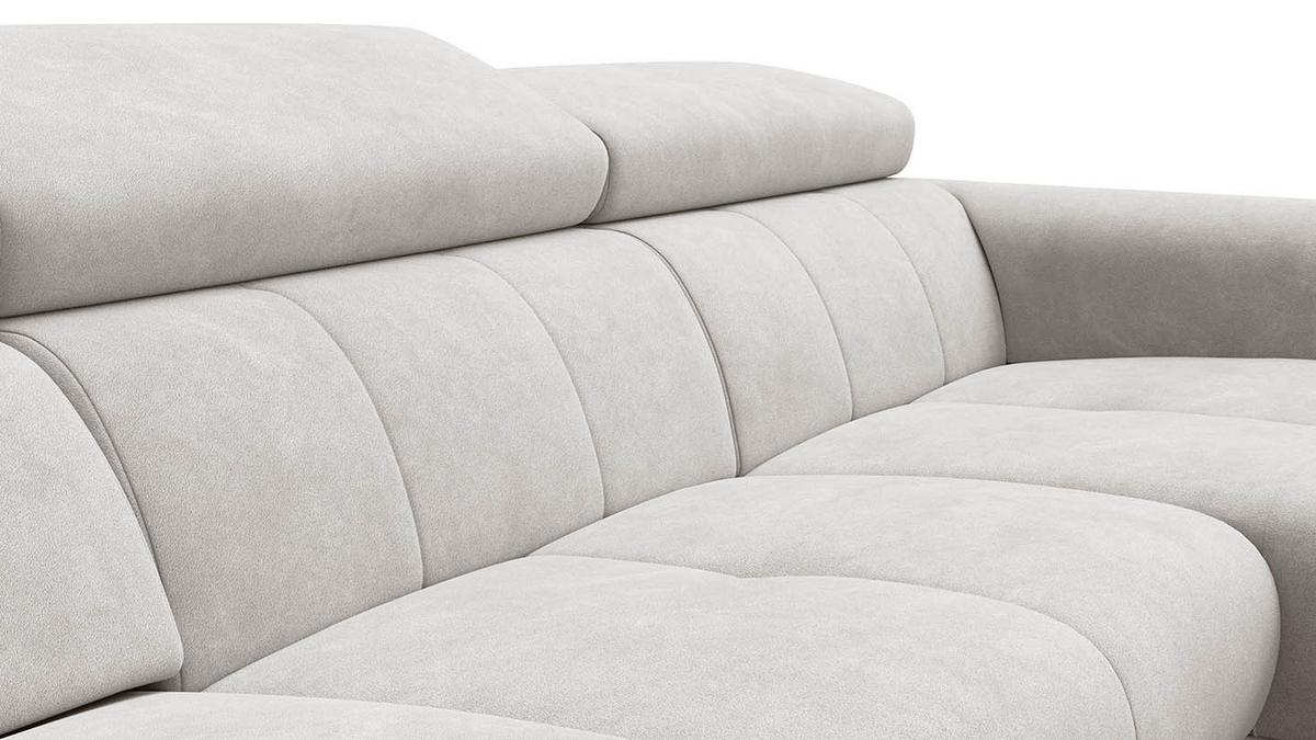 ECKSOFA RODEN 4-Sitzer mit Relax, creme, Veloursstoff - Creme, Holz/Textil (268/92cm) - Wozimo
